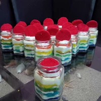 rainbow cake in jar