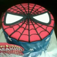 kue custom gambar superhero spiderman