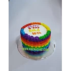 Kue ulang tahun hiasan rainbow 1